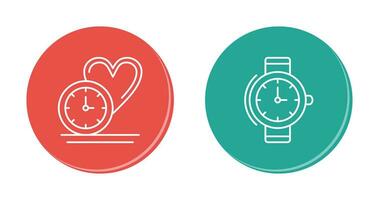 Love and Wrist Watch Icon vector