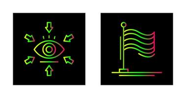 visualización y bandera icono vector