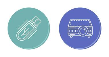 Usb Drive and Projector Icon vector