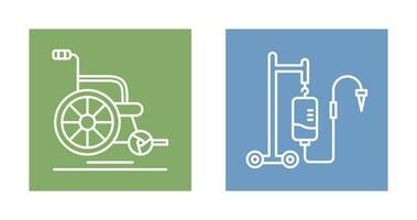 Wheel Chair and Intravenous Icon vector