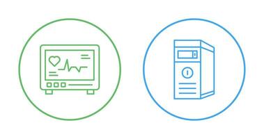 Cardiogram and Cpu Icon vector