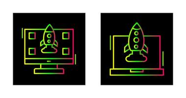 alto actuación y cohete icono vector