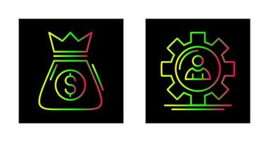 Money Bag and Management Icon vector