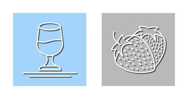 Wine and Strawberry Icon vector