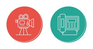 Movie camera and Telephone Icon vector