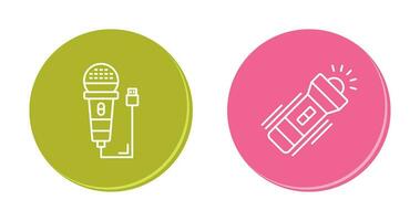 Microphone and Flashlight Icon vector