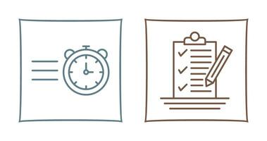 Stopwatch and Check List Icon vector