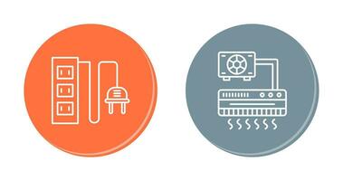 Power Socket and Air Conditioner Icon vector