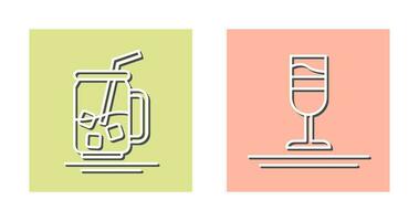 Iced Tea and Rainbow Drink Icon vector