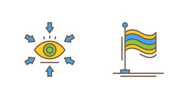 visualización y bandera icono vector