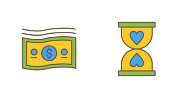 Dollar and Hourglass Icon vector