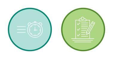 Stopwatch and Check List Icon vector