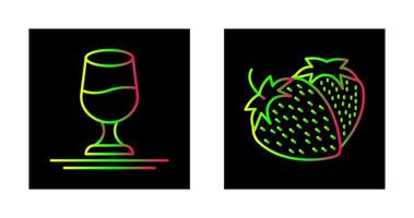 Wine and Strawberry Icon vector