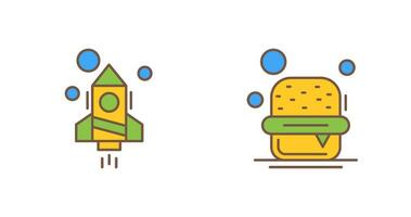 Rocket and Burger Icon vector