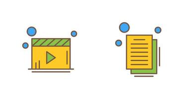 Video Player and Document Icon vector