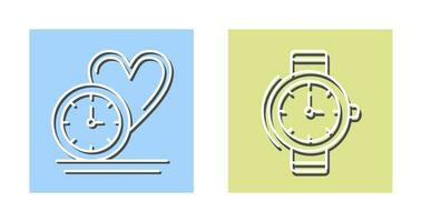 Love and Wrist Watch Icon vector