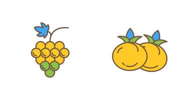 Grapes and Tomato Icon vector