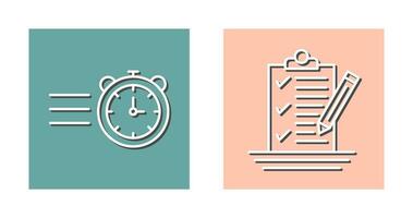 Stopwatch and Check List Icon vector