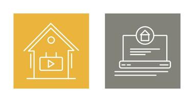 live Broadcast and Laptop Icon vector