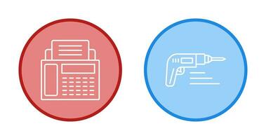 Fax Machine and Drill Icon vector