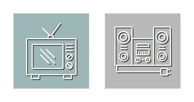 Old TV and Stereo Icon vector