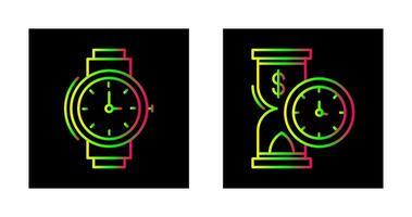 muñeca reloj y hora es dinero icono vector
