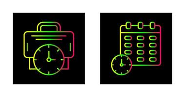 maletín y calandrar icono vector