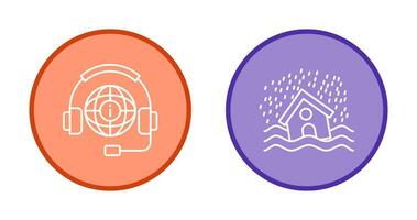 Call Center and Disaster Icon vector