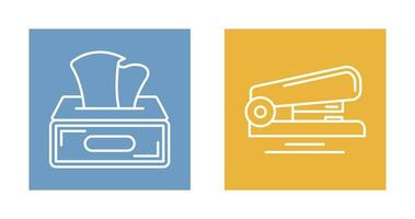 Tissue Box and Stapler Icon vector