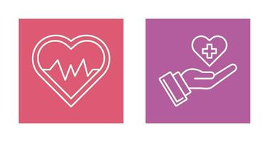 Heart Beat and Healthcare Icon vector