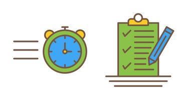 Stopwatch and Check List Icon vector