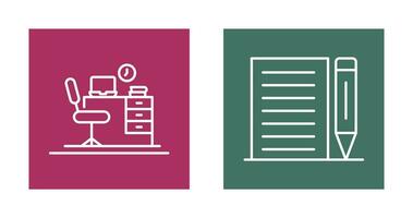 Office Desk and Note Icon vector