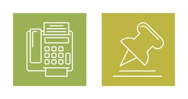 Fax Machine and Pin Icon vector
