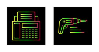 fax máquina y perforar icono vector