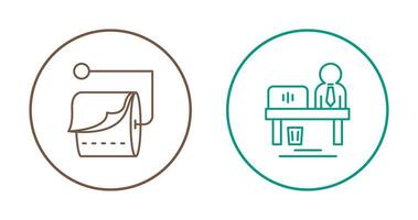 Tissue Roll and Worker Icon vector