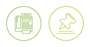 Fax Machine and Pin Icon vector