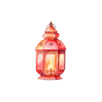 Colorful watercolor diwali lantern Generative Ai png