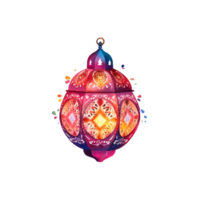 Colorful watercolor diwali lantern Generative Ai png