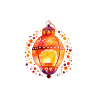 Colorful watercolor diwali lantern Generative Ai png