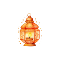 Colorful watercolor diwali lantern Generative Ai png