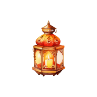 Colorful watercolor diwali lantern Generative Ai png