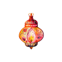 Colorful watercolor diwali lantern Generative Ai png