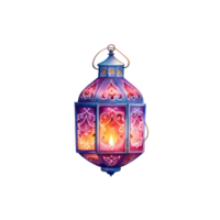 Colorful watercolor diwali lantern Generative Ai png