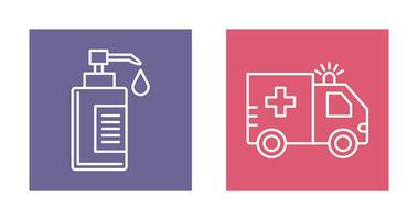 Hand Soap and Ambulance Icon vector