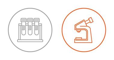 Test Tube and Microscope Icon vector