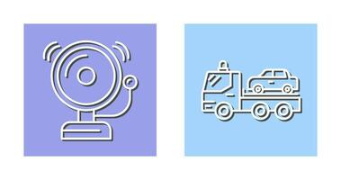 Fire Alarm and Tow Truck Icon vector