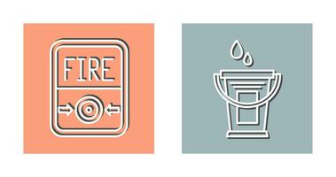 Fire Button and Water Bucket Icon vector