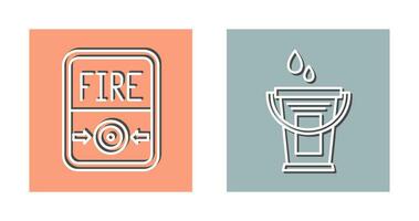 Fire Button and Water Bucket Icon vector