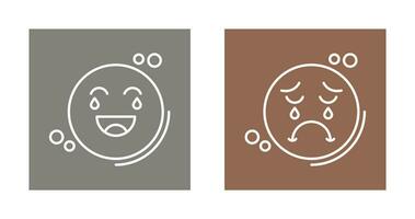 Loughing and Unhappy Icon vector