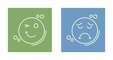 Wink and Sad Icon vector